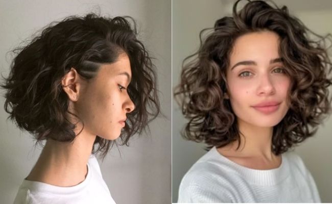 Tóc xoăn sóng lơi ngang vai kết hợp undercut ẩn (undercut layer)