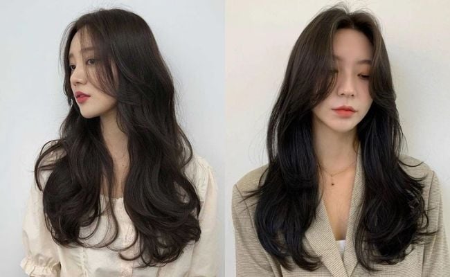 Tóc dài uốn cho phụ nữ trẻ