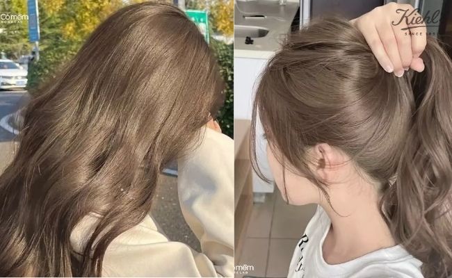 Tóc nhuộm màu nâu tây