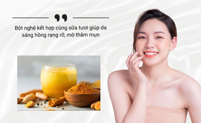Làm trắng da với nghệ và sữa tươi