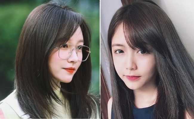 Tóc dài đẹp mái xéo dịu dàng
