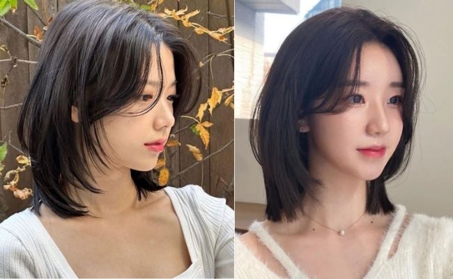 Tóc ngắn mái bay cho mặt dài