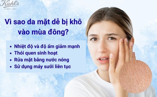 Vì sao da mặt dễ bị khô vào mùa đông