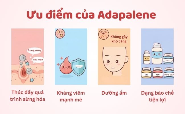 Ưu điểm của Adapalene trị mụn là gì?