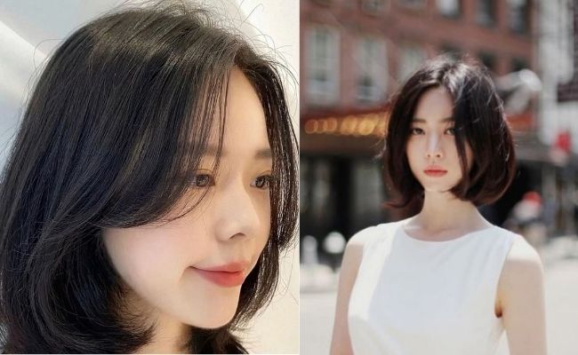 Tóc bob uốn phồng rẽ ngôi lệch