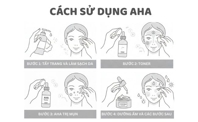 Cách dùng AHA skincare hiệu quả
