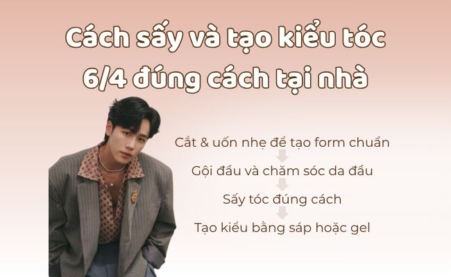 Cách sấy và tạo kiểu tóc 6/4 đúng cách tại nhà