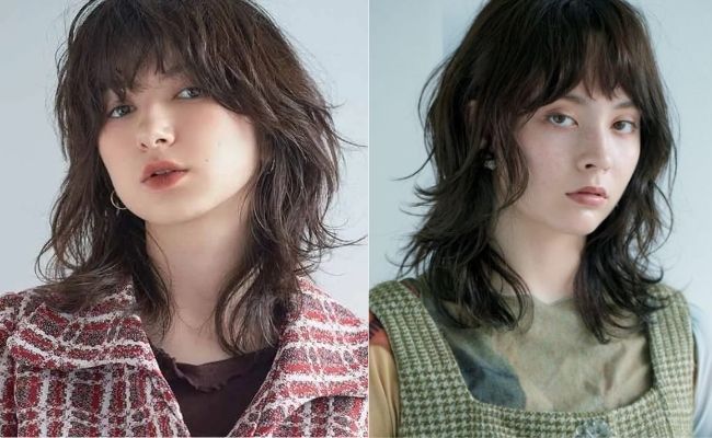 Tóc mullet xoăn cho mặt tròn