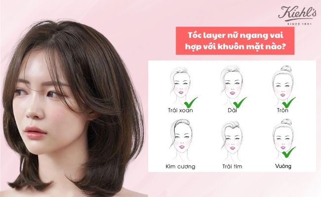 Tóc layer nữ ngang vai hợp với khuôn mặt nào?