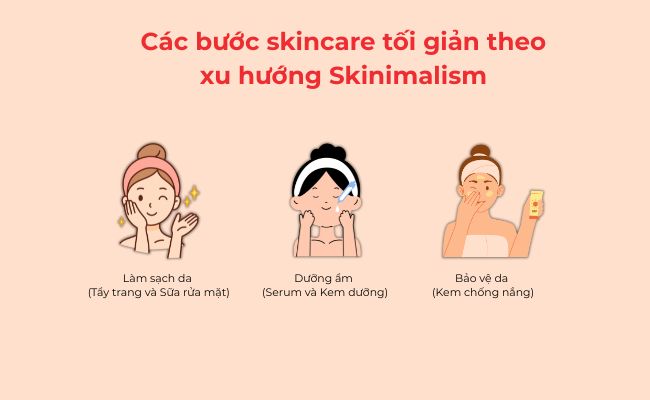 Các bước skincare tối giản theo xu hướng làm đẹp Skinimalism

