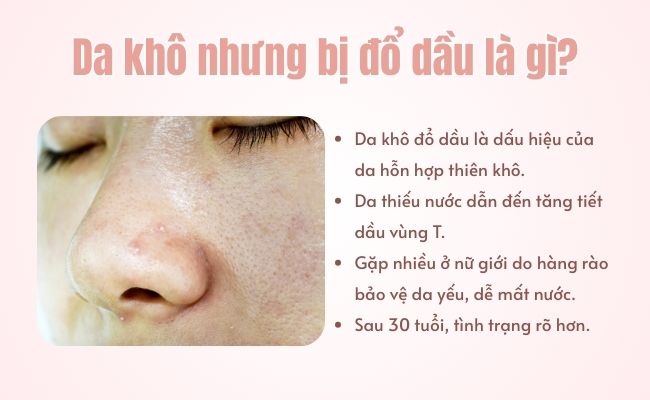 Da khô nhưng bị đổ dầu là gì?