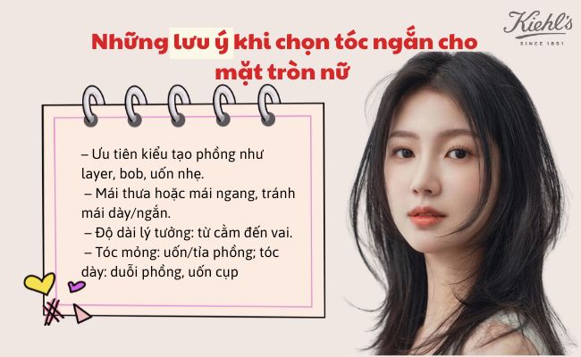 Những lưu ý khi chọn tóc ngắn cho mặt tròn nữ