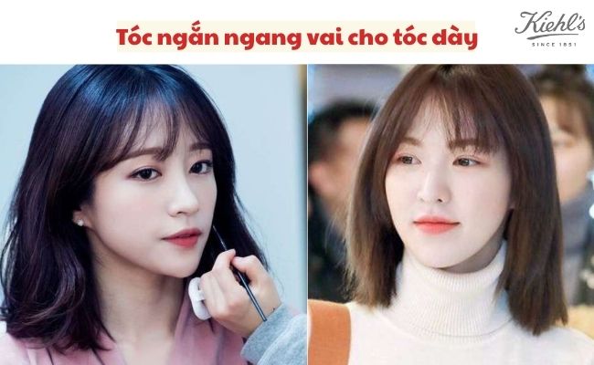 Tóc ngắn ngang vai cho tóc dày