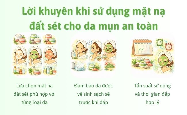 Lời khuyên khi sử dụng mặt nạ đất sét cho da mụn an toàn