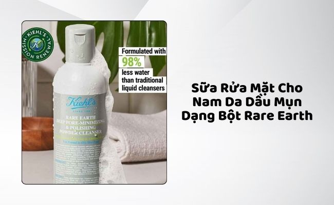 Sữa Rửa Mặt Cho Nam Da Dầu Mụn Dạng Bột Rare Earth