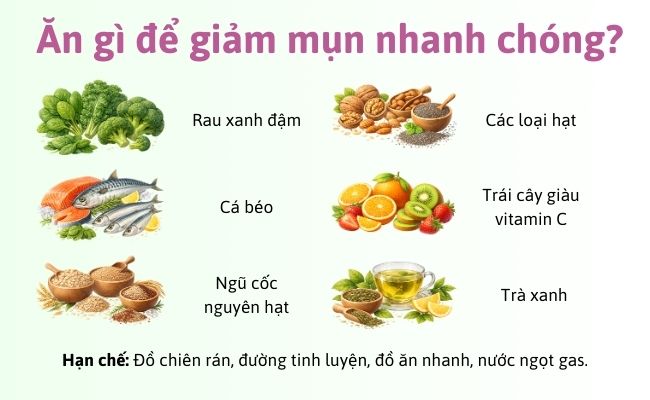 Ăn gì để giảm mụn nhanh chóng?