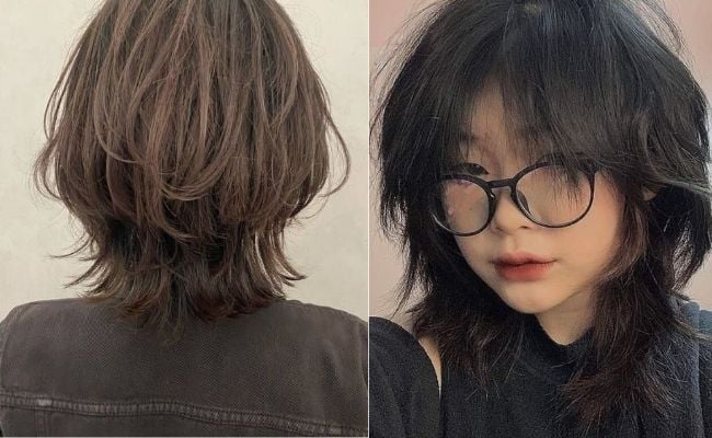 Tóc wolfcut ngang vai