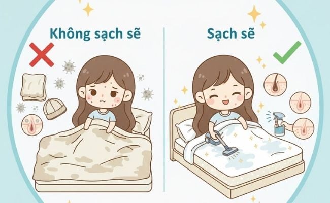 Vệ sinh các vật dụng trong nhà sạch sẽ trị mụn li ti