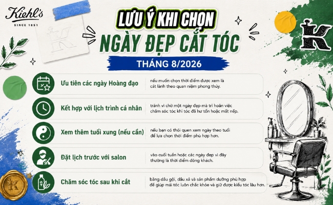 Lưu ý khi chọn ngày đẹp cắt tóc tháng 8/2026