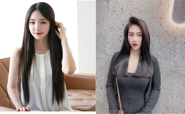Tóc dài thẳng không mái thanh thoát