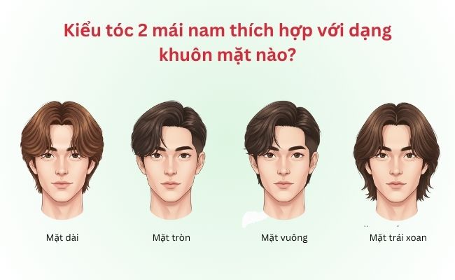 Kiểu tóc 2 mái nam thích hợp với dạng khuôn mặt nào?