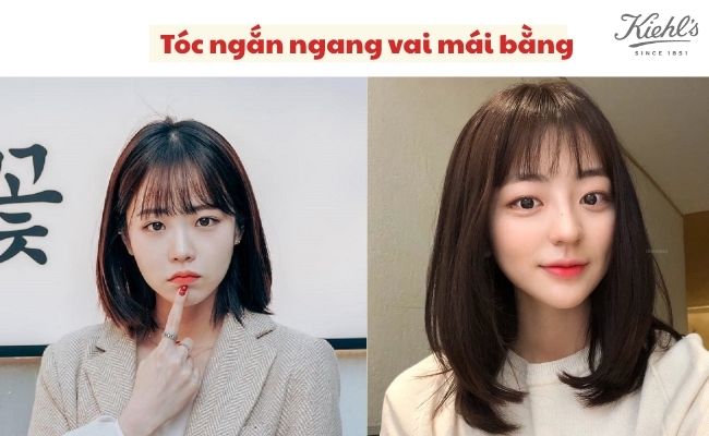 Tóc ngắn ngang vai mái bằng