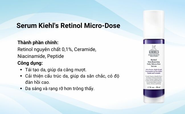 Serum cấp ẩm cho da khô Kiehl's Retinol Micro-Dose phục hồi độ ẩm, tái tạo da