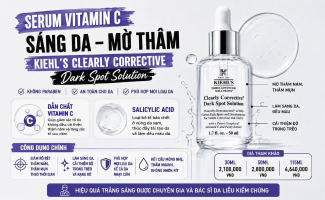 Serum Vitamin C sáng da mờ thâm