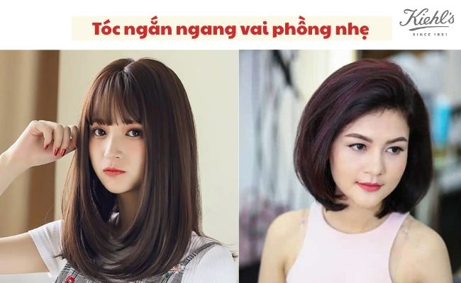 Tóc ngắn ngang vai phồng nhẹ