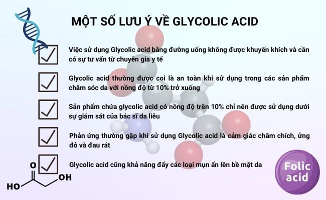 Một số lưu ý khi sử dụng Glycolic Acid
