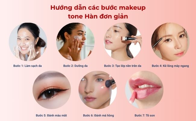 Hướng dẫn các bước makeup tone Hàn đơn giản