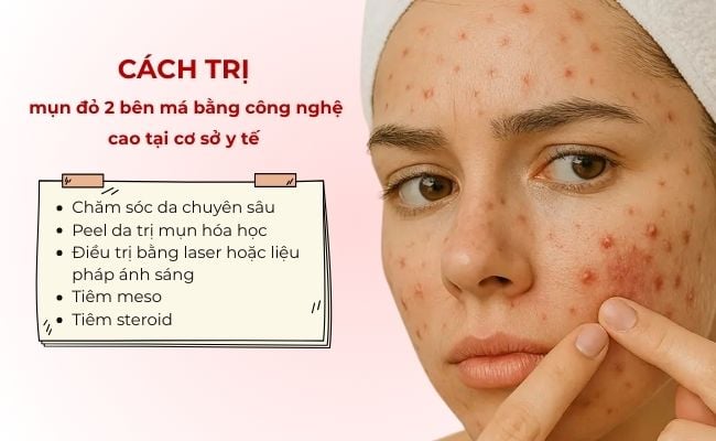 Cách trị mụn đỏ 2 bên má bằng công nghệ cao tại cơ sở y tế
