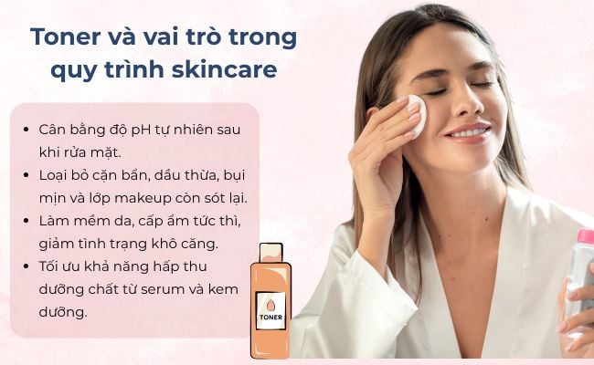 Toner và vai trò trong quy trình skincare
