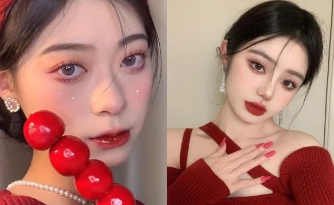 Tone makeup kỷ yếu màu đỏ rượu