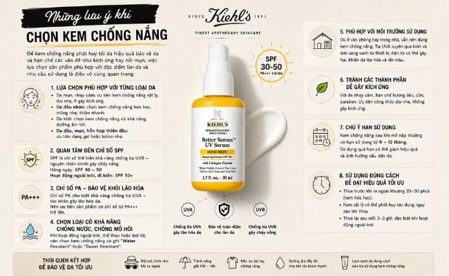 Lưu ý khi chọn kem chống nắng