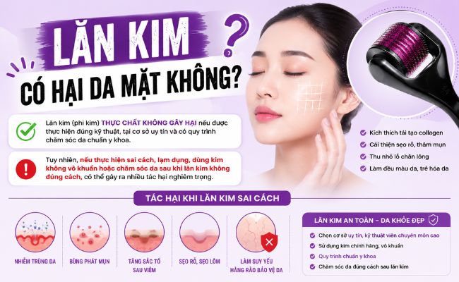 Lăn kim không gây hại nếu thực hiện đúng kỹ thuật
