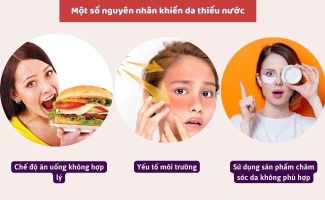 Một số nguyên nhân khiến da thiếu nước
