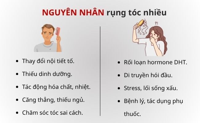Rụng tóc nhiều bất thường do những nguyên nhân nào?
