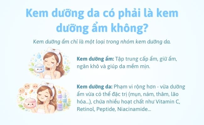 Kem dưỡng da có phải là kem dưỡng ẩm không?
