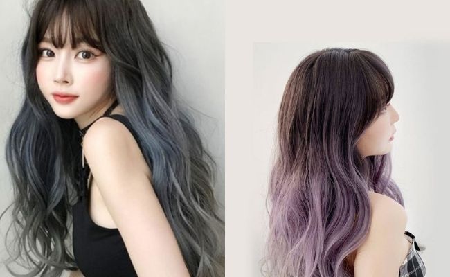 Tóc xoăn lơi ombre phong cách