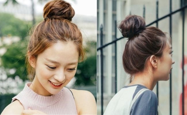 Cách búi tóc củ tỏi nét đẹp trong trẻo