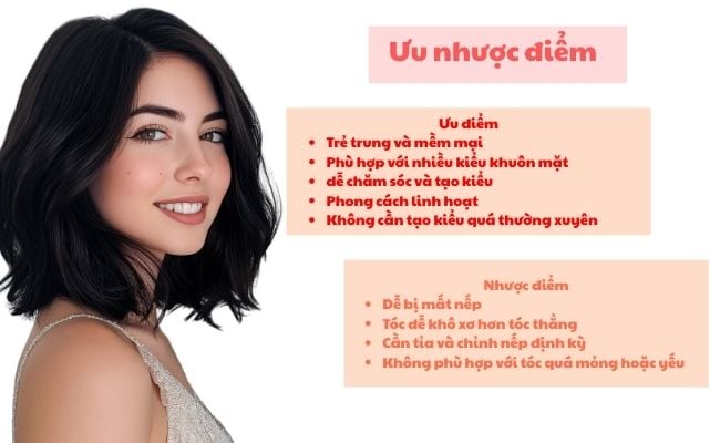 Ưu và nhược điểm của tóc xoăn sóng lơi ngang vai