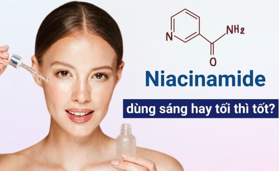 Hình ảnh minh họa về niacinamide dùng sáng hay tối