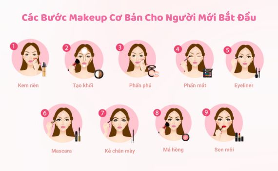 Các Bước Makeup Trang Điểm Cơ Bản Cho Người Mới Bắt Đầu