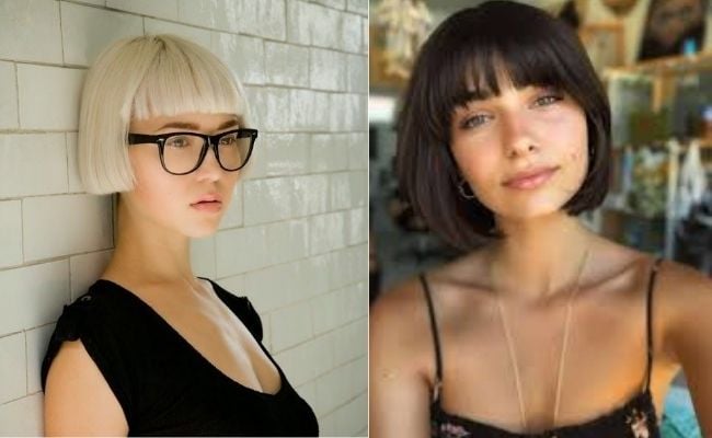 Tóc bob ngắn mái bằng