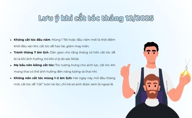 Những lưu ý khi chọn ngày cắt tóc tháng 12/2025