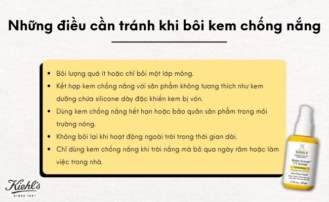 Những điều cần tránh khi bôi kem chống nắng
