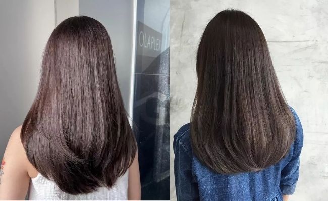 Tóc dài ngang bầu gọn gàng