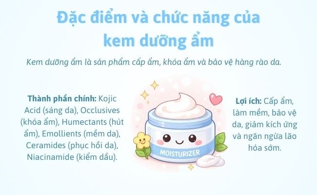Đặc điểm và chức năng của kem dưỡng ẩm