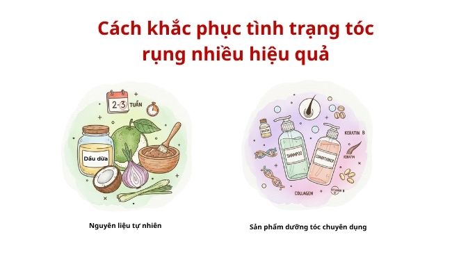 Cách khắc phục tình trạng tóc rụng nhiều hiệu quả